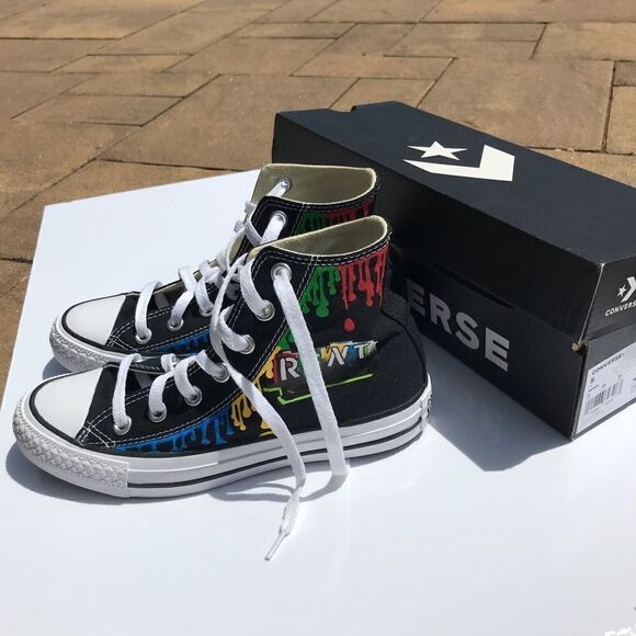 🔹Hand Painted RENT Converse Women’s Size 5 - Picture 9 of 13